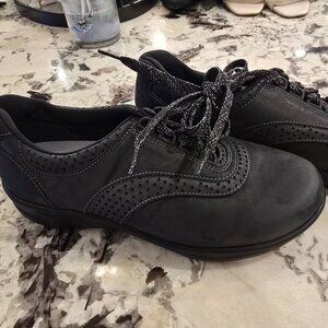 SAS Women's Black Lace-Up Perforated Athletic Shoes
